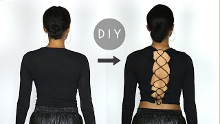 DIY Lace Up Back Crop Top