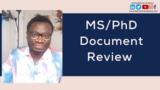 Application documents review for MS/PhD: How to find help | SoP review