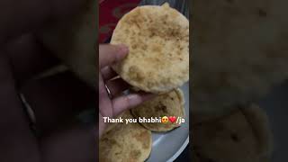 Thank you bhabhi 😍❤️#yummyfood #dale puri❤️#youtubeshorts