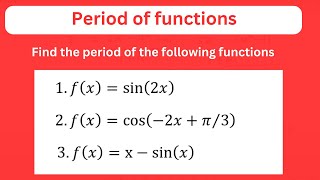 How to find the period of periodic functions solved problems