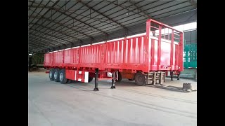 Fudeng hot sale 40ft 50ton 60ton flatbed trailer with side wall for sale