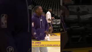 Bron warming up 5 hours early!! 💪🏾💪🏾💪🏾👑👑 KING JAMES