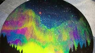 How To Create Northern Lights with a howling wolf silhouette | Resin Art