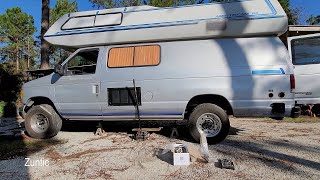 Ford Econoline fuel pump replacement e150 e250 e350 on Airstream b190 camper van dropping gas tank