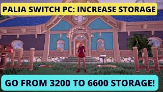 Palia switch PC increase storge from 3200 to 6600 on your plot copper chest recipe from Tish's store