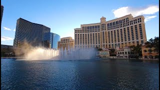 Las Vegas Bellagio Hotel, Casino and Fountain Show Trip in Nevada 2022 . 拉斯維加斯酒店，賭場&噴泉表演。