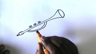 HOW TO DRAW A  BUGLE FOR KIDS