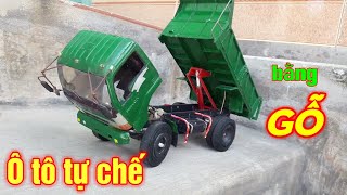 Mô hình xe tải bằng gỗ - Ô tô chở cát