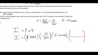 Simple Interest With Mismatched Time Units Example