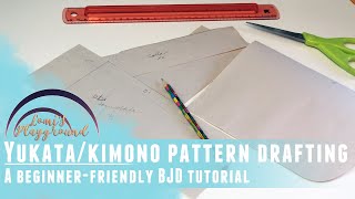 How to draft a yukata kimono pattern for BJDs