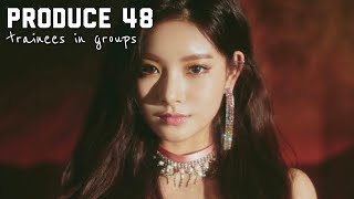 putting produce48 trainees into different groups (w/ aja'nae)