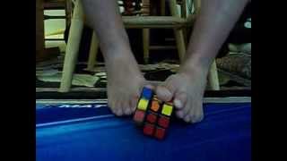 Rubik's Cube with feet: 1:48.03