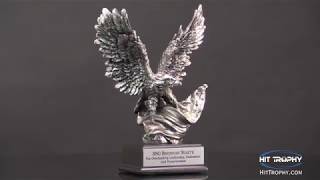 Silver Eagle Statue with American Flag RFB080 RFB081 RFB082