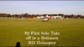 R22 Solo Departure and Landing at Manston Airport UK.