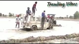 Mahindra Bolero Stunt in Water◆Tractor Stunt◆Tractor pull Car◆Stunts◆GREAT Riders◆Trending Videos