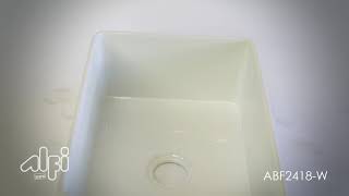 ALFI brand ABF2418 24" White Single Bowl Thin Wall Kitchen Farm Sink