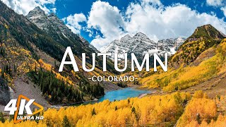 Colorado Autumn With Relaxing Music - Beautiful Foliage on Kebler Pass and Rocky Mountain 4K