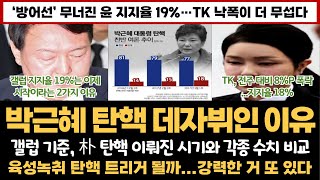 박근혜 탄핵 데자뷔인 이유...갤럽 기준, 朴 탄핵 시기와 각종 수치 비교