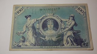 1908 German 100 Reichsbanknote #numismatics #banknotes #germany #papermoney