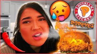 SHE COULDN'T HANDLE IT | Popeyes Spicy Chicken Sandwich | Vlogmas Day 23