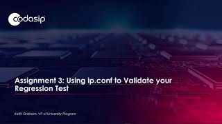 Assignment 3: Using ip.conf to Validate your Regression Test