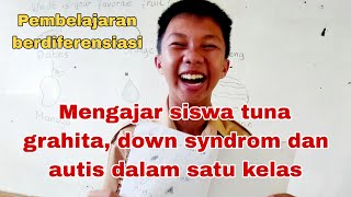 Mengajar di kelas yang ada tuna grahita, down syndrom dan autis nya