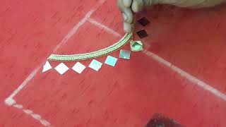 Stitching of Square Mirror fr kid neck line   Maggam work making video