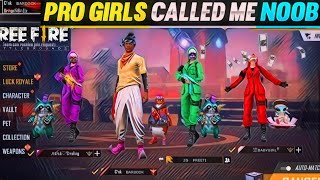 Pro Girl's Call Me Noob आजा 1 vs 3 में #freefire #booyah