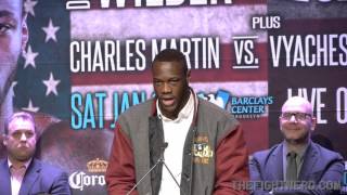 Deontay Wilder & Artur Spzilka speak during press conference for WBC Heavyweight title