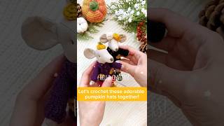 Learn How to crochet the tiny pumpkin hat #amigurumi #crochet #pumpkin #pattern #maileg #miniature