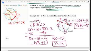 Chapter 10: 10.4 Inscribed Angles