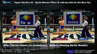 MAME - Hyper NeoGeo 64 - Sprite Mosaic Effect (and side-by-side for floor fix) (no commentary)