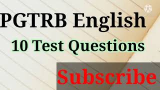 #PGTRBEnglish 10 Test Questions