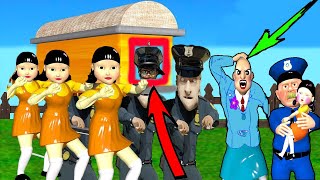 Scary Teacher 3D Nick Troll Cut Miss T Hair with Doll Squid Game and huggy wuggy Coffin Dance