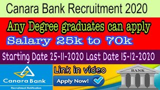 Canara Bank Recruitment 2020 | Canara Bank Notification 2020 latest bank job notifications tamil