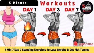 7 Min 7 Day 7 Standing Exercises To Lose Weight & Get Flat Tummy By 5 Minute Workouts