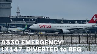 SWISS EMERGENCY! FLIGHT DIVERTED! #belgradeairport #planespotting #aviation #delhi #zurich #a330