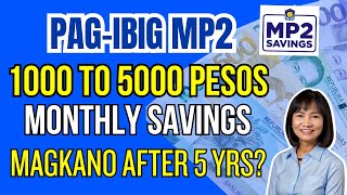 ₱1000 to ₱5000 PAG-IBIG MP2 Monthly Contribution How Much After 5 Years