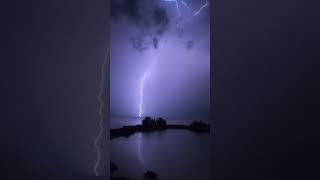 Lightning strikes the beach slow motion