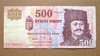 500 Hungarian Forint Banknote (Five Hundred Hungarian Forint / 2002) Obverse & Reverse