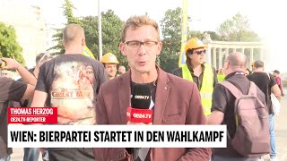 Der Bierbrunnen der Bierpartei // oe24 // Live-Schaltung