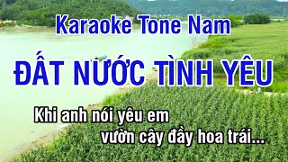 Đất Nước Tình Yêu Karaoke ❖ Nhạc Sống Hay Tone Nam (Mi Thứ) ► Karaoke Lê Thiết