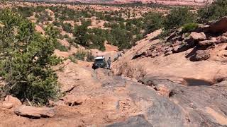 FJ Cruiser takes on The Chute at Flat Iron Mesa, Moab