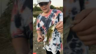 Cutest baby bass ever caught !!!#bassfishing #lilman #fish