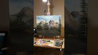 Oil landscape painting #bobross #art #artist #artshorts #shorts #artwork #arts