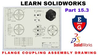 15.3|Flange coupling assembly drawing | Drawing Sheet| learn Solidworks| Solidworks| 2021