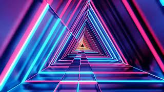 Neon Lights Triangular shape Tunnel and Romantic Abstract Glow Particles Background #tunneltrend