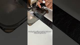 Sewing zippers, handy 2 #leathercraft #leather #factory  #zipperbag   #boshiho #shorts