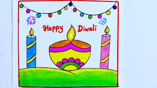 Diwali drawing/diwali poster drawing/happy diwali drawing/diwali drawing easy/how to draw diwali