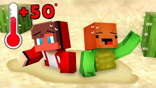 JJ and Mikey STUCK in the DESERT in Minecraft - Maizen Mikey and JJ